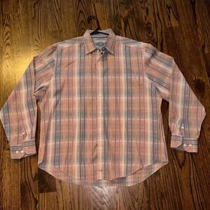 Johnston & Murphy Colorful Plaid Button Down Shirt Mens Size Extra Large NWOT